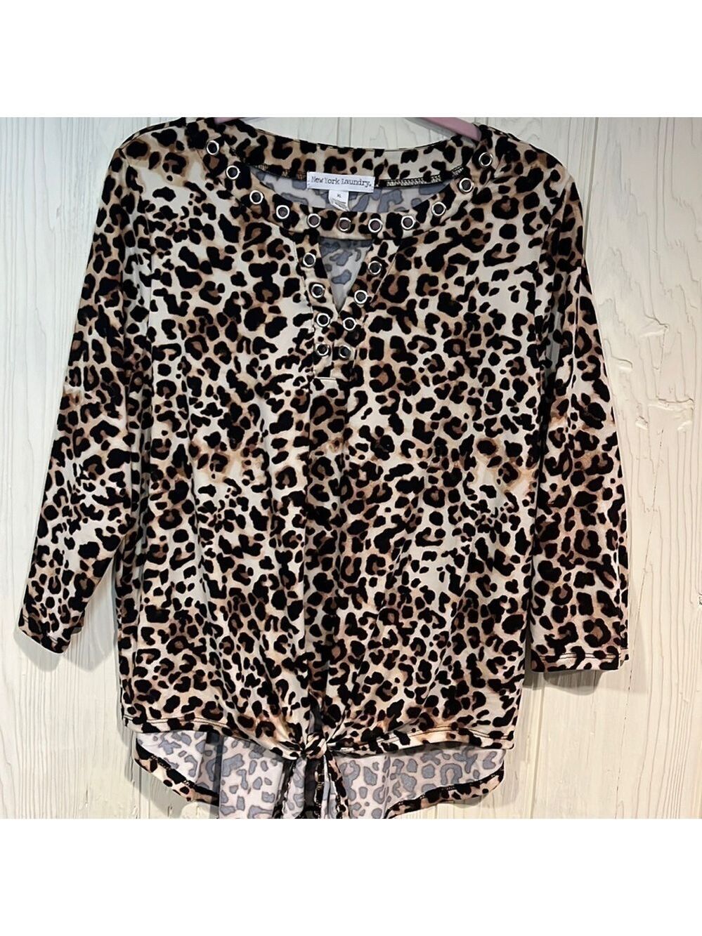 New York Laundry Animal Print Top Extra Large